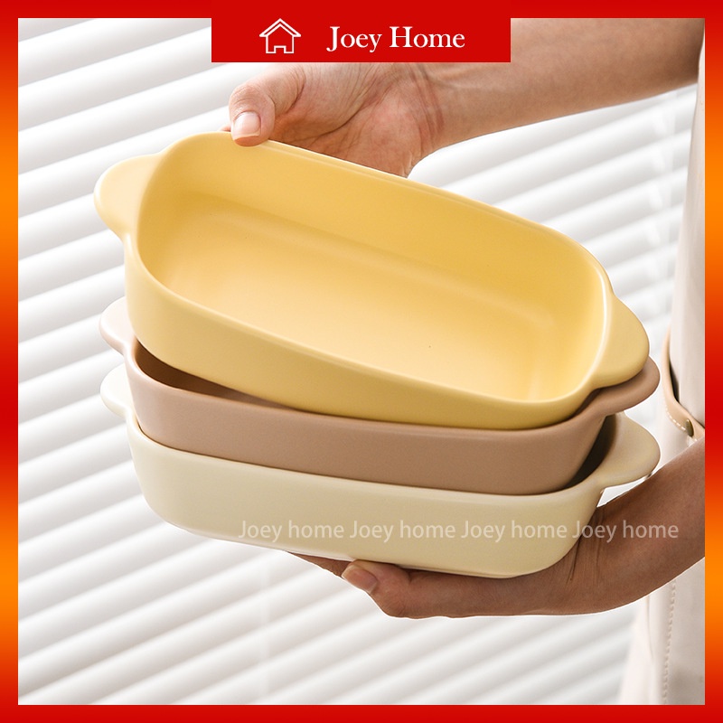 Double Ear Baking Pan Rectangular Baked Rice Plate Household MicroOven