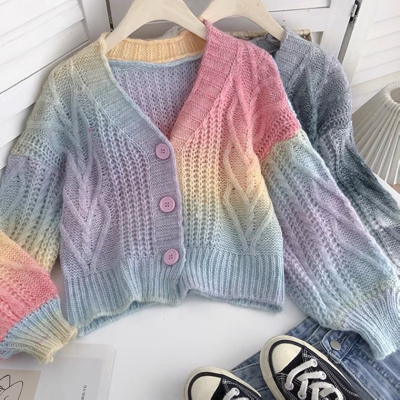 Rainbow hot sale cardigan sweater