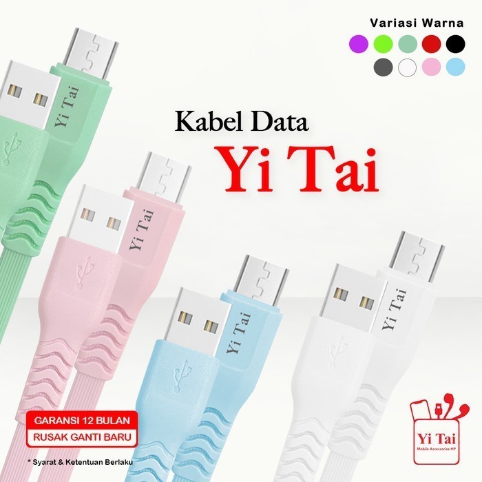 YI TAI - Kabel Data Type C Usb Gepeng Fast Charging 2 meter - Gambar 3