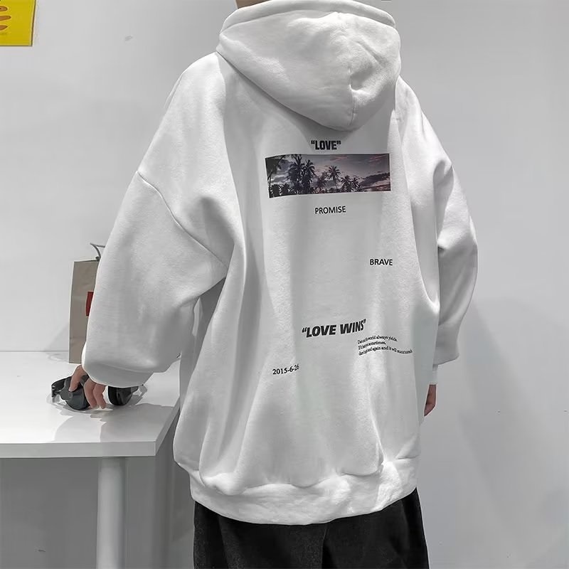 White hot sale hoodie oversized