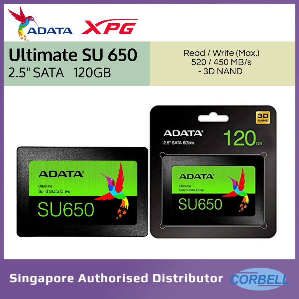 Adata Ultimate SU650 (3D Nand) SATA SSD (120 GB/240GB/512GB