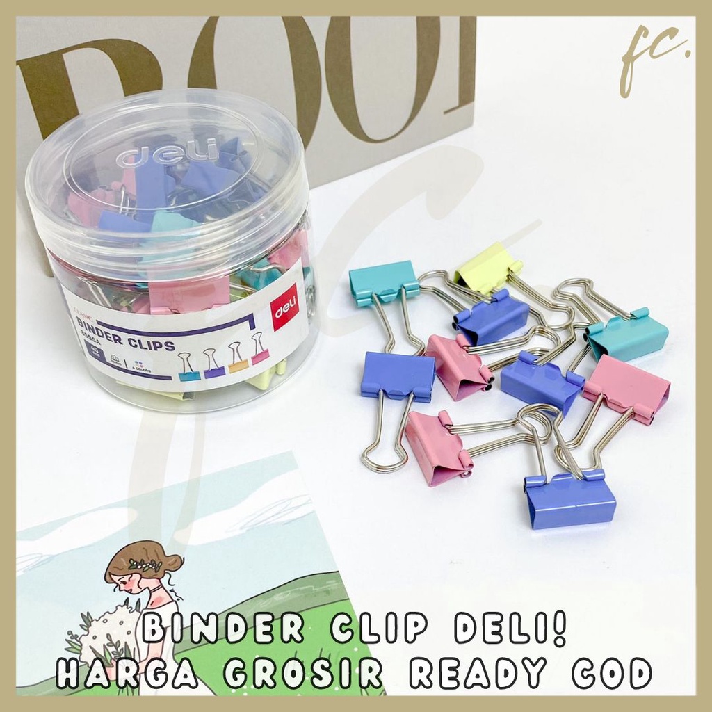 Binder Clip/DELI Paper Clip ORIGINAL Office Stationery Needs Pastel ...