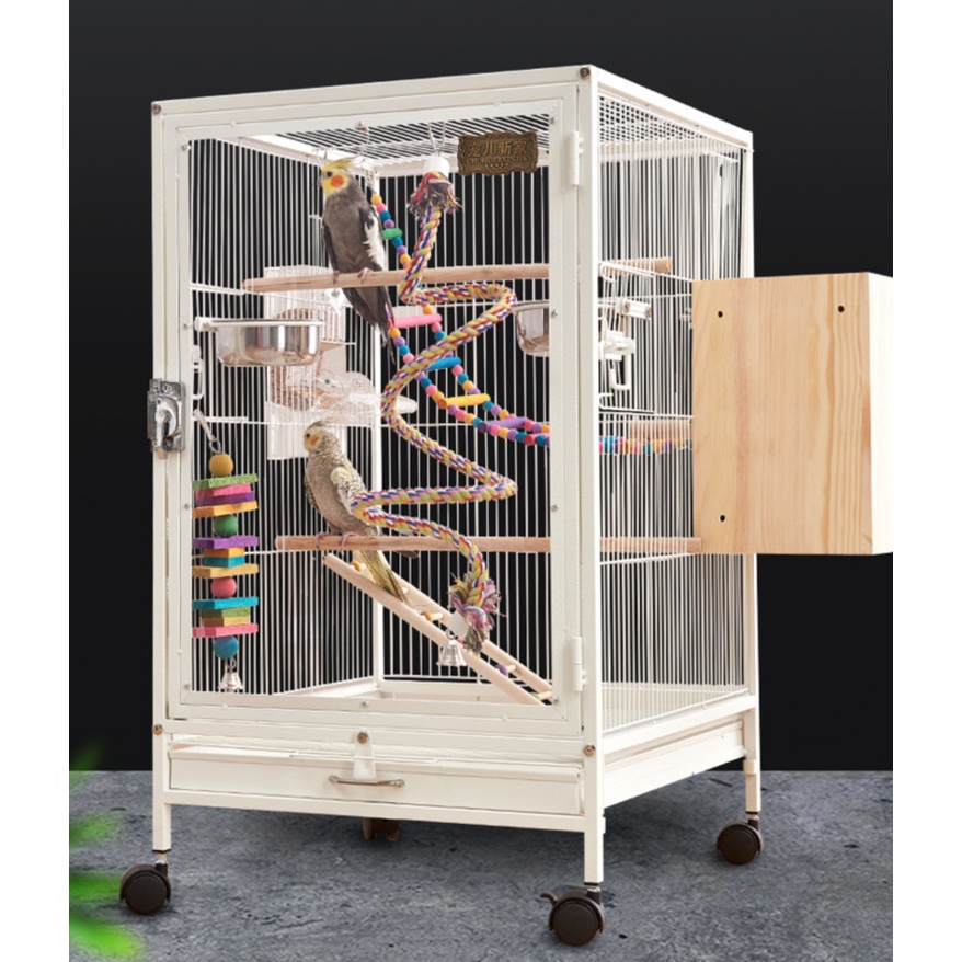 RUNPET Transparent Acrylic Bird Cage Luxury Villa Large Parrot Cage Splashproof Home Breeding