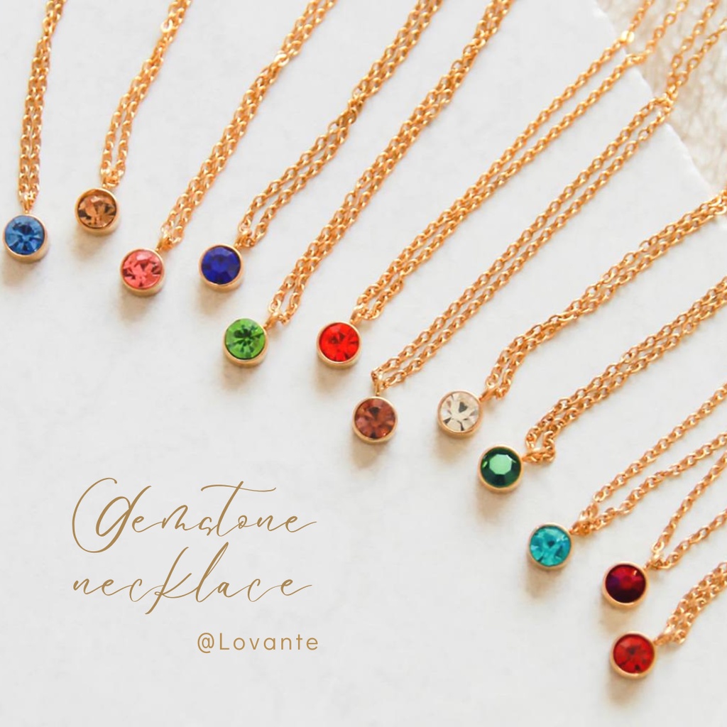 Delicate deals birthstone necklace