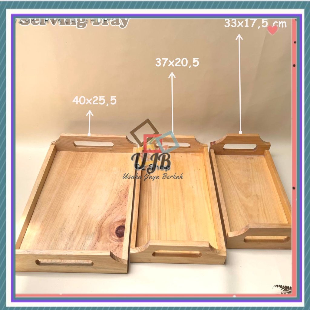 KAYU Wooden Tray Wooden Tray Wooden Serving Tray Tray Set Of 3pcs