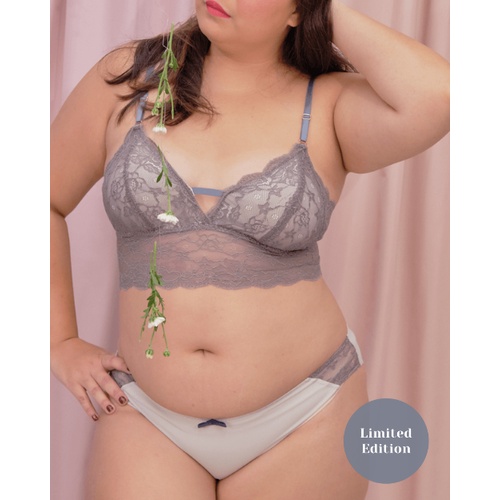 Best wishes padded midi bralette in slate