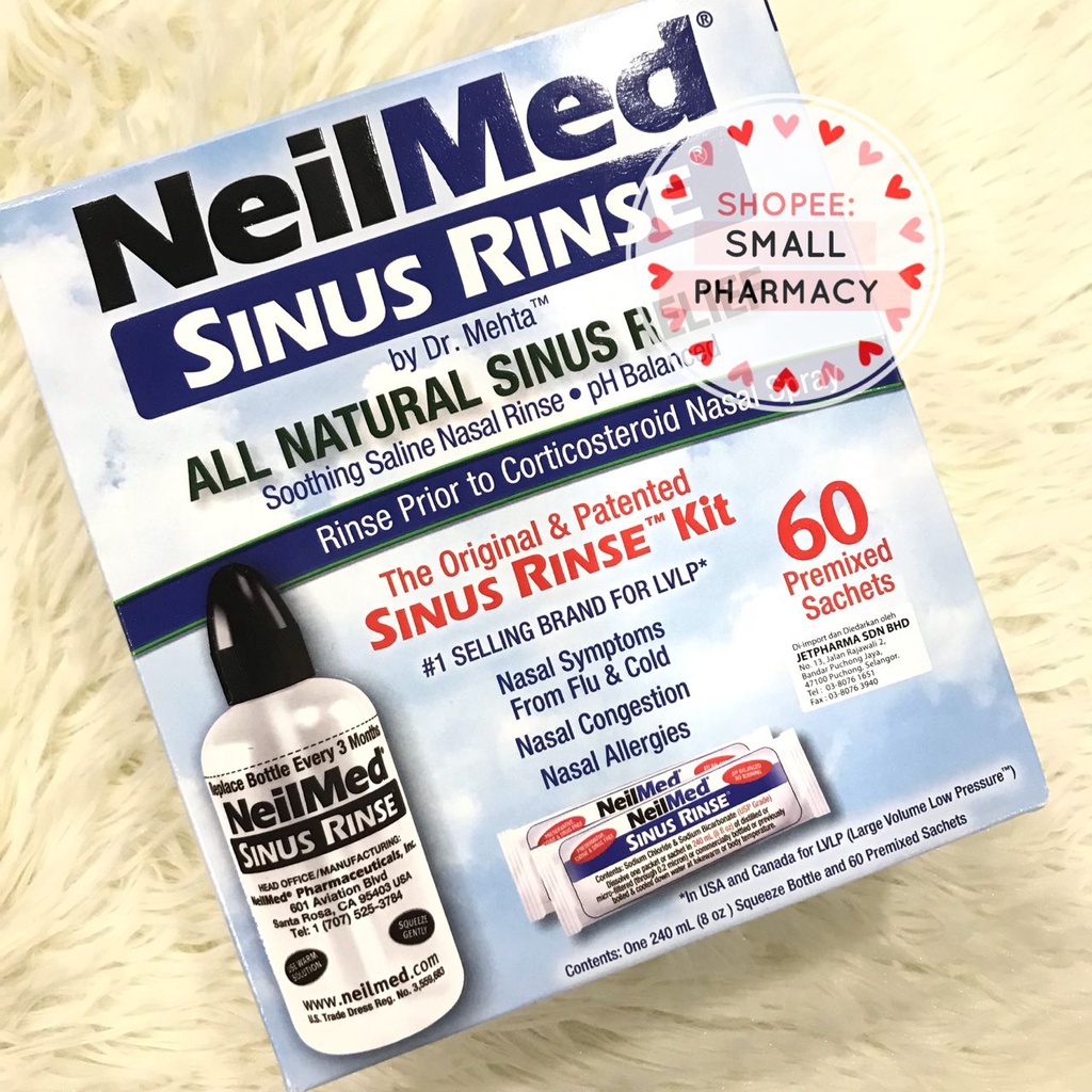 NEILMED SINUS RINSE REGULAR KIT 60S + BOTTLE 001404 | Shopee Singapore