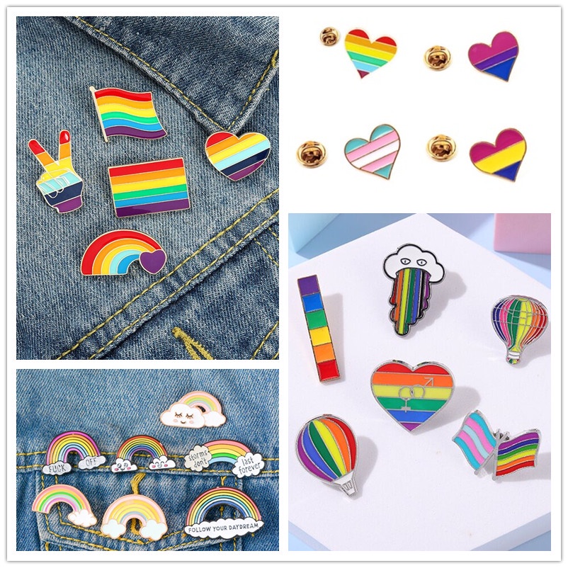 Rainbow brooch hot sale