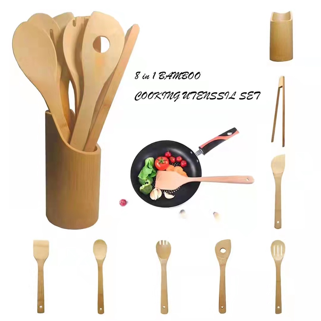 8 In 1 Eco Friendly Bamboo Kitchen Utensil Set Tool Kitchenware Bamboo   Sg 11134201 22090 Aysclqrqwyhv33