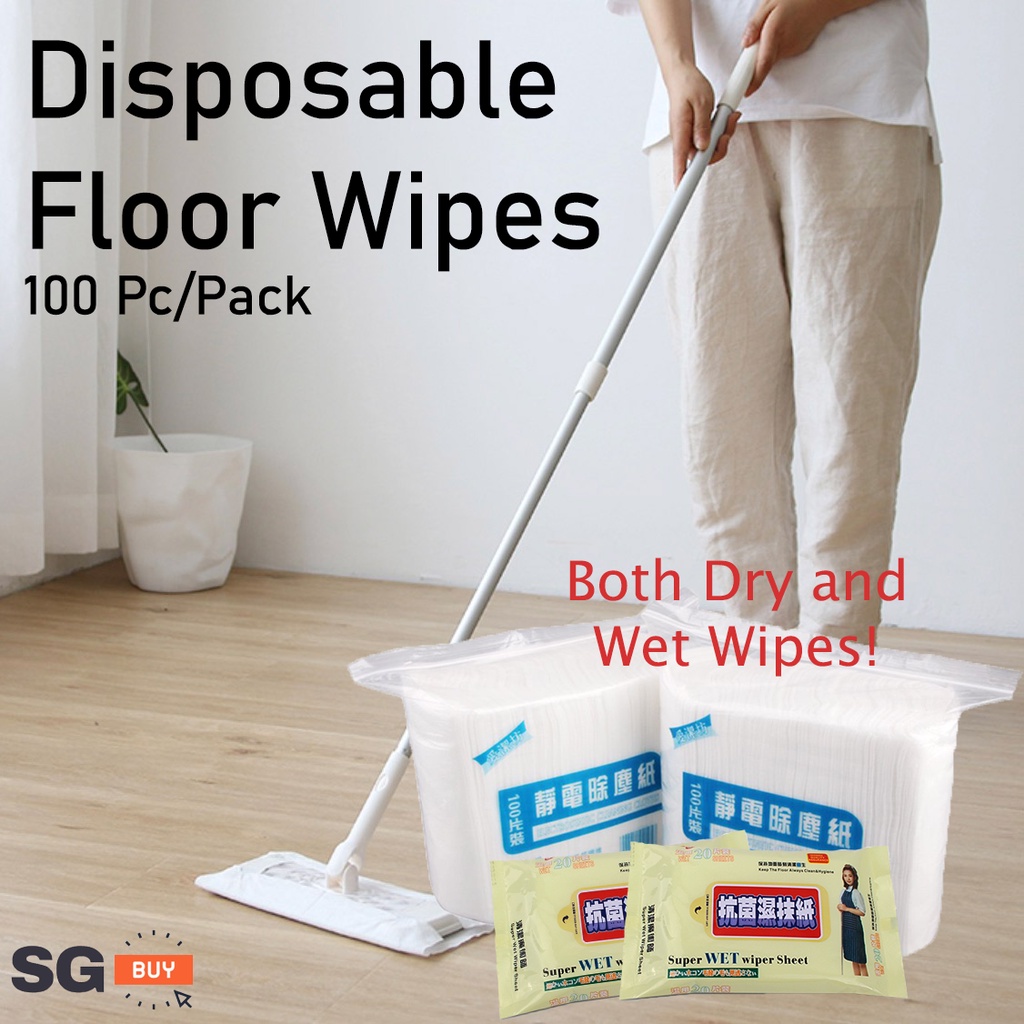 Disposable Floor Wipes Dry/ Wet Wipe 100pcs Paper Mop Cleaning Sheet
