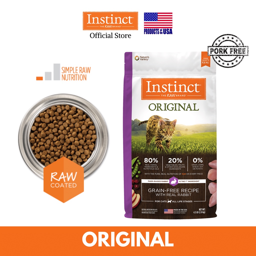 Instinct Original Grain Free Rabbit Dry Cat Food 4.5kg | Shopee Singapore