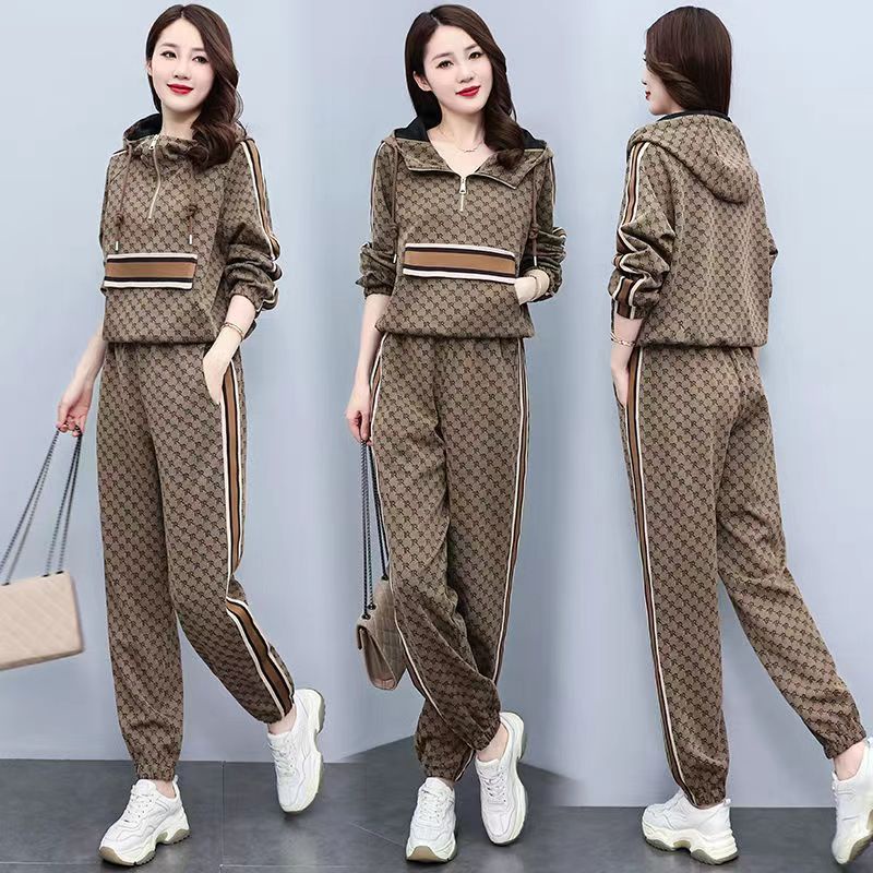 2022 New Fashion Casual Sports Vests Two-piece Set Korean Long Sleeve Pants Women Suit