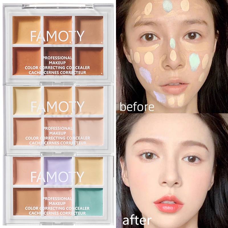 6 Color Cream Concealer, Natural Coverage Oil-free Contour Concealer ...