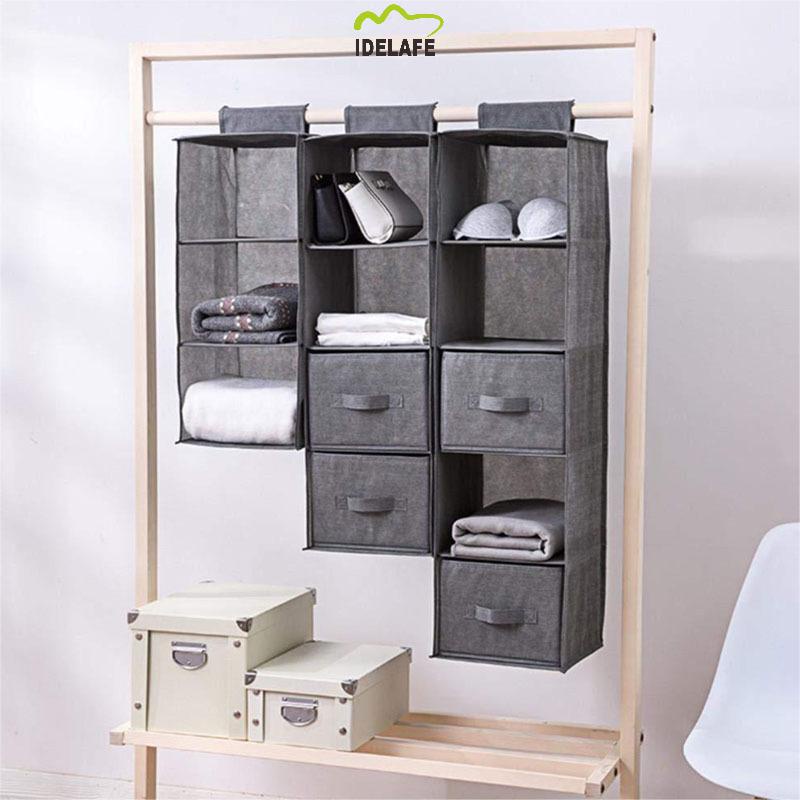 Idelafe 1/3/4 Tier Divider Hanging Closet Organizer Closet Organizer ...