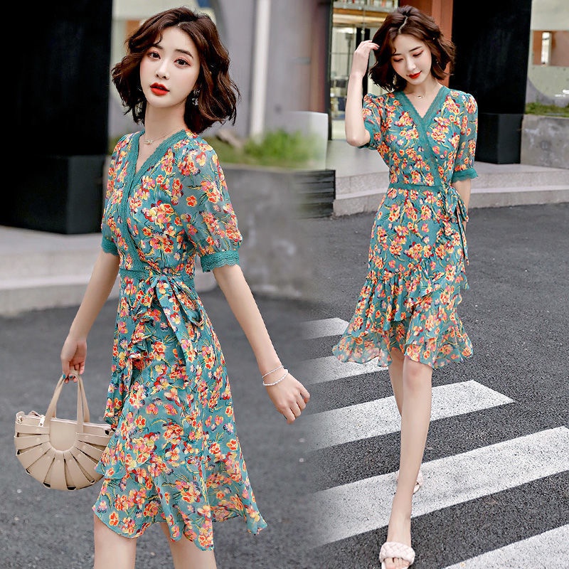 Korean v neck dress hotsell