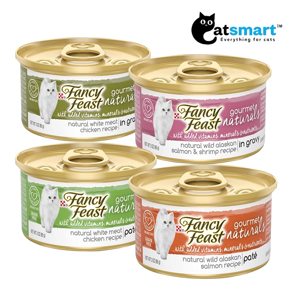 Fancy Feast Gourmet Naturals Pate & Gravy Wet Can Food 85g (12 Cans ...