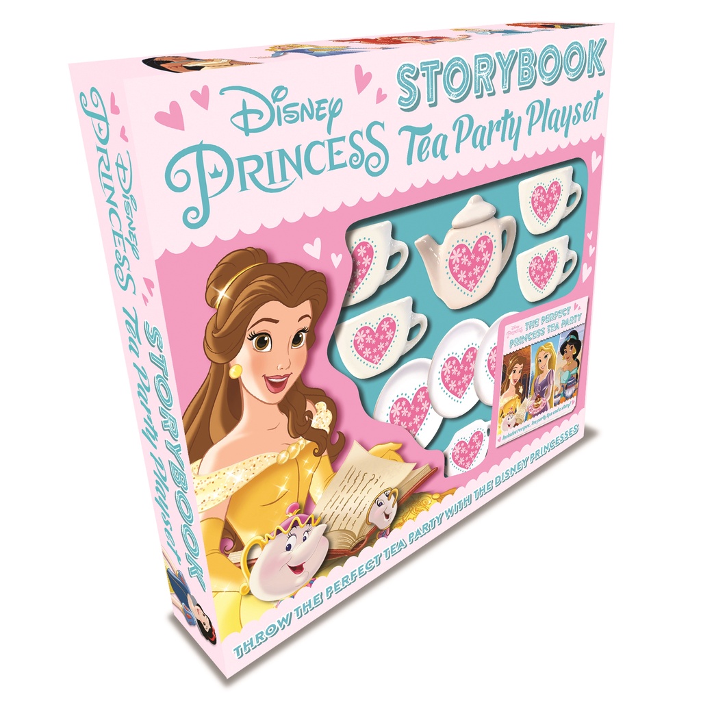 Disney Princess Story Book Tea Party Playset for Kids with 11pc Ceramic ...