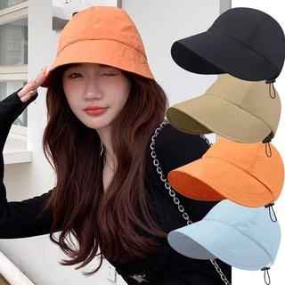Face Cover Hat UV Protection Large Brim Solid Color Removable Hat Top  Fishing Sun Hat for Outdoor