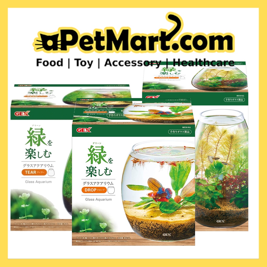 GEX Glass Aquarium Candle / Cylinder / Drop / Slope / Sphere / Tear