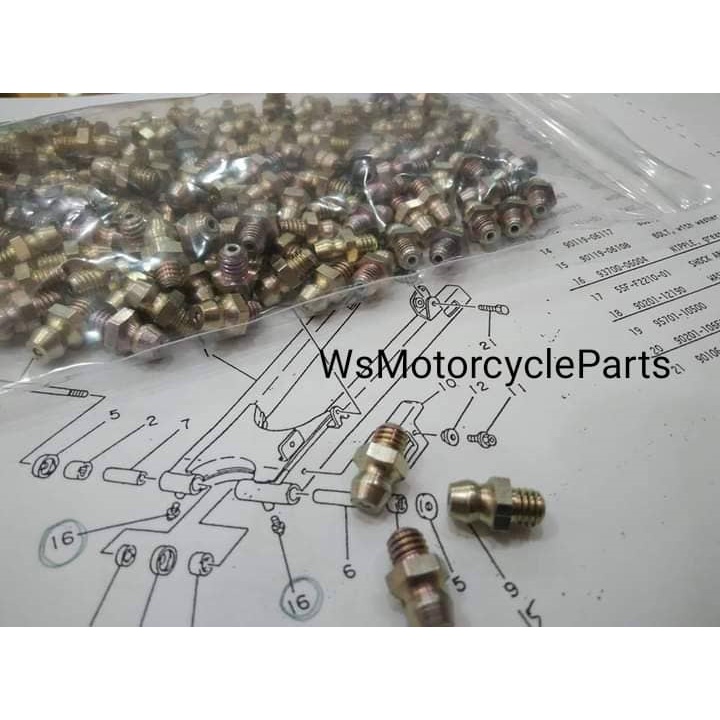 NIPPLE GREASE SWING ARM YAMAHA RXZ MILINIUM (1 SET 2 PCS ) Shopee