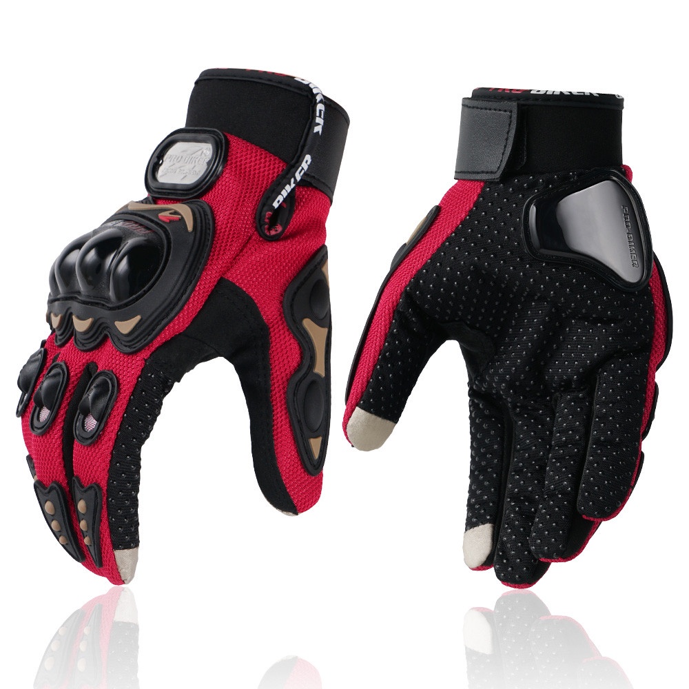 Red 2025 biker gloves