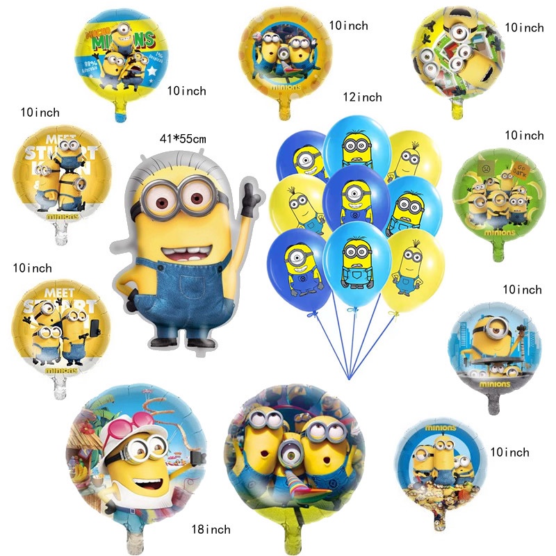 New Minions Balloons Cartoon Despicable Me Themed Foil Balloons 1-9 ...