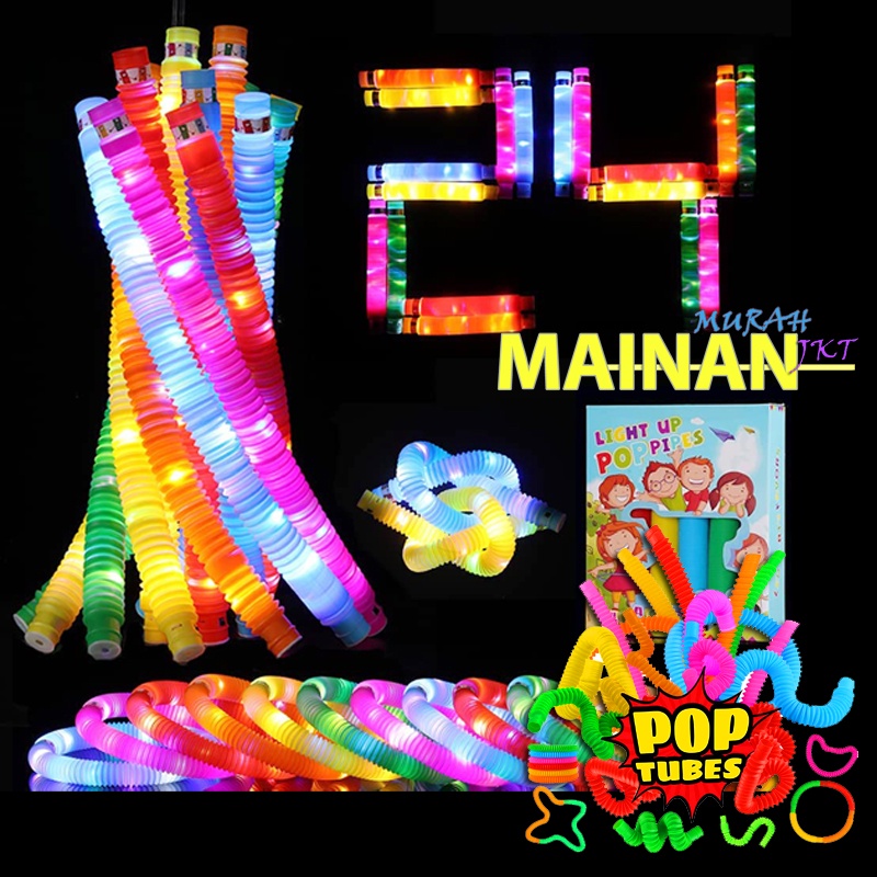 Toyskei Children's Toys Toys POP TUBES LED Kids Toys Plastic Hose LED ...