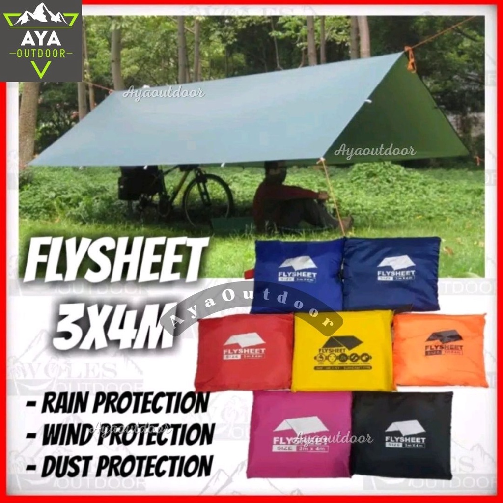 TENDA Flysheet WATERPROOF 2X3 3X3 3X4 4X6 Thick TRAPTEEN OUTDOOR ...