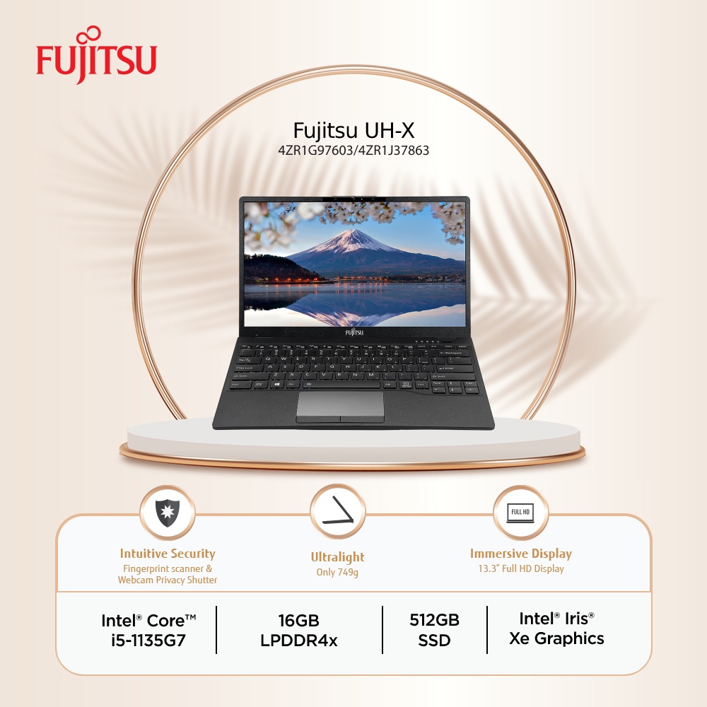 [MADE IN JAPAN] Fujitsu UH-X i5 4ZR1G97603/4ZR1J37863 | 13.3” FHD | i5-1135G7/i5-1235U | 16G/512GB | 2Y