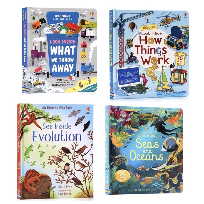 Usborne Look Inside Series: How Things Work/ Evolution/ Seas and Oceans ...