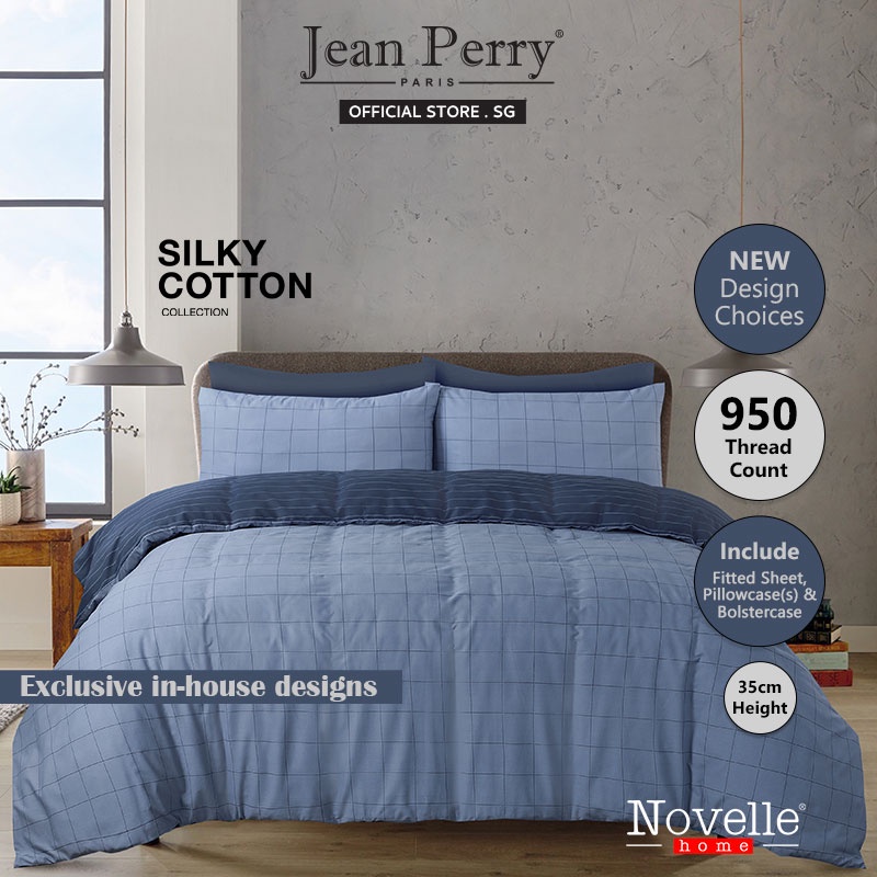 Novelle 950TC Silky Cotton Bedsheet Set I Fitted Sheet I Bedsheet Cover