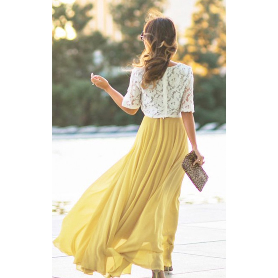 7 Colors. Romantic Boho Maxi Chiffon Skirt. Spring Summer Chiffon Long Skirt Cocktail Skirt Shopee Singapore