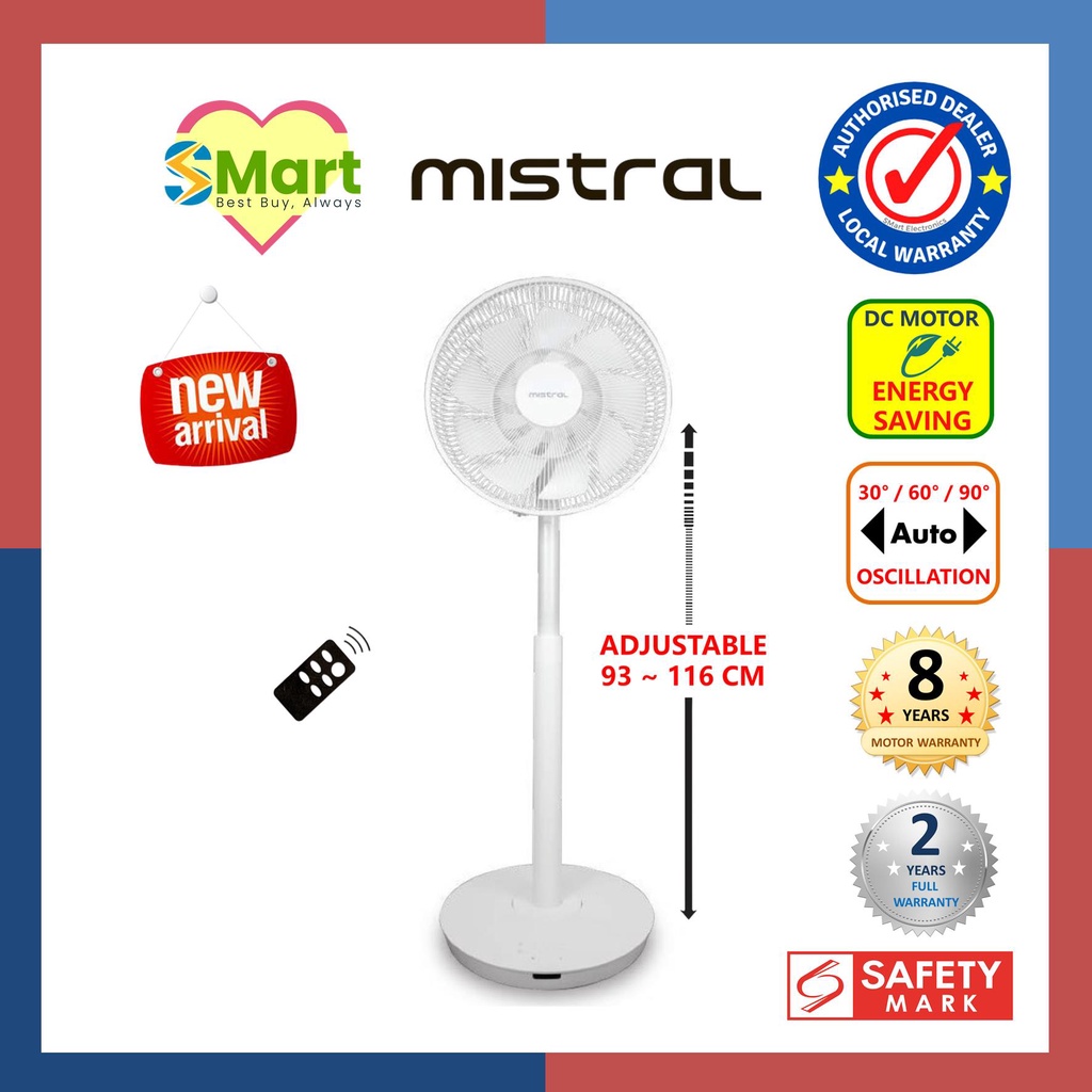 Mistral 12" DC Motor Stand Fan with Remote Control [MLF1200R] Shopee