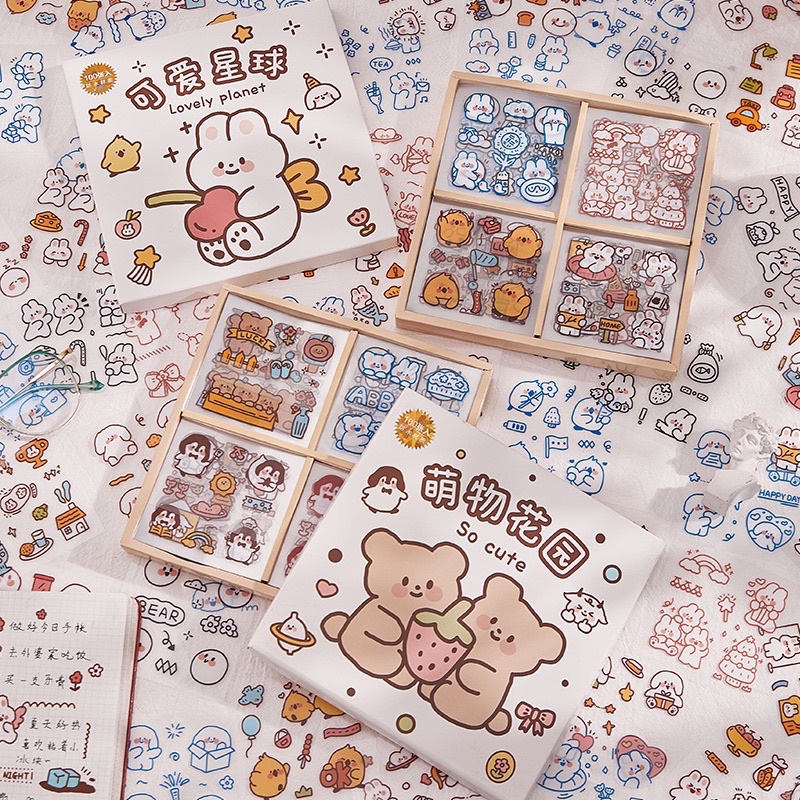 ! Clear Plastic Die Cut Sticker White Box Set | Shopee Singapore