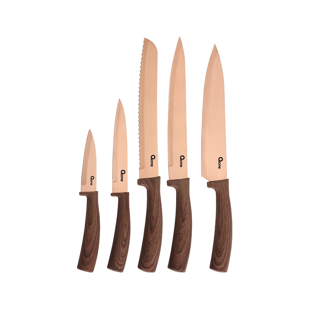 Oxone OX618 Pisau Set Tajam Rose Gold 5 Pisau - Gambar 2