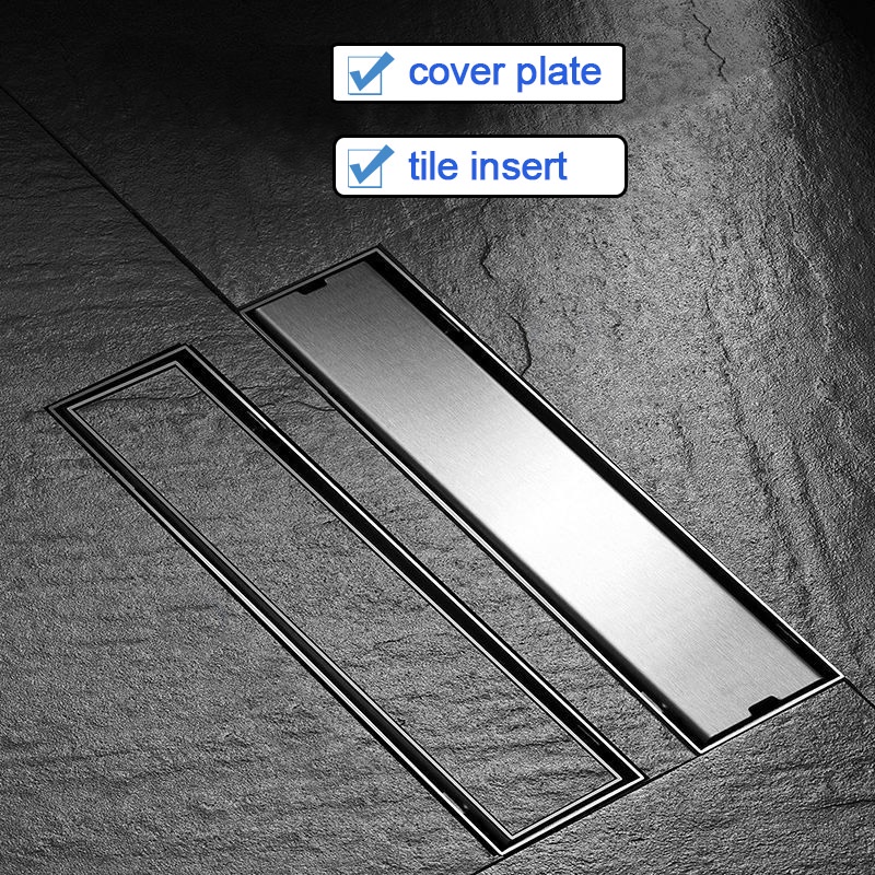Linear Shower Floor Drain with Tile Insert Grate,SUS 304 Stainless