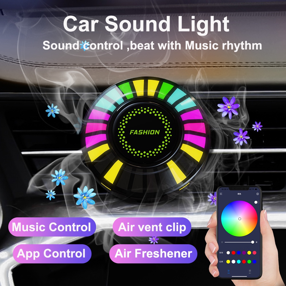 Car Air Freshener with LED RGB Strip Aroma Decorate Atmosphere ...