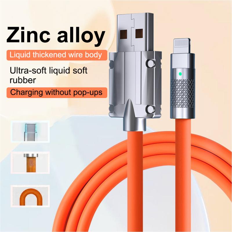 HdooLink 120W 6A Super Fast Charging Cable Type-C Liquid Silicone Quick ...