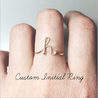 Wedding ring with on sale initials