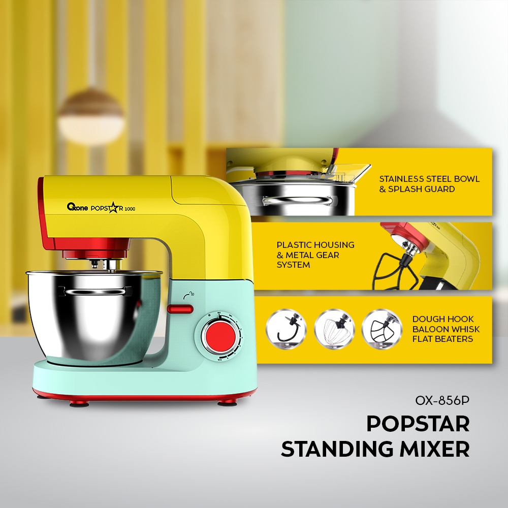 Oxone OX856P Standing Mixer POP STAR Pengaduk Pengocok Adonan Kue 4.5L - Gambar 4