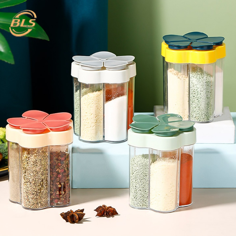 5 In 1 Moistureproof Flap Seasoning Jars/ Durable Sealed Spice Salt