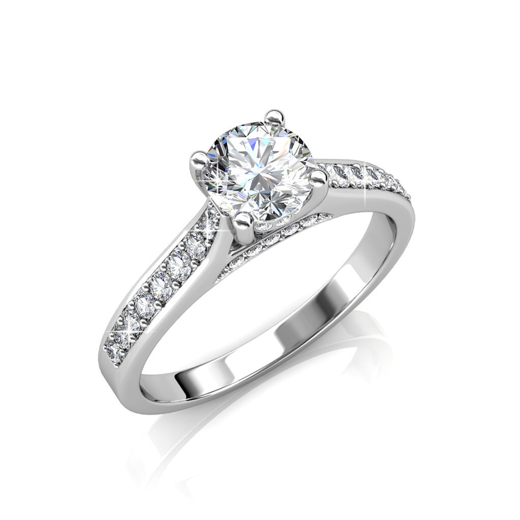 Silver Light Ring - Made with Swarovski Crystals