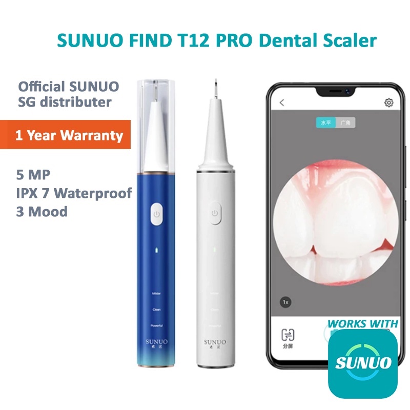 Sunuo T12 Pro Smart Ultrasonic Dental Scaler High Precision Camera