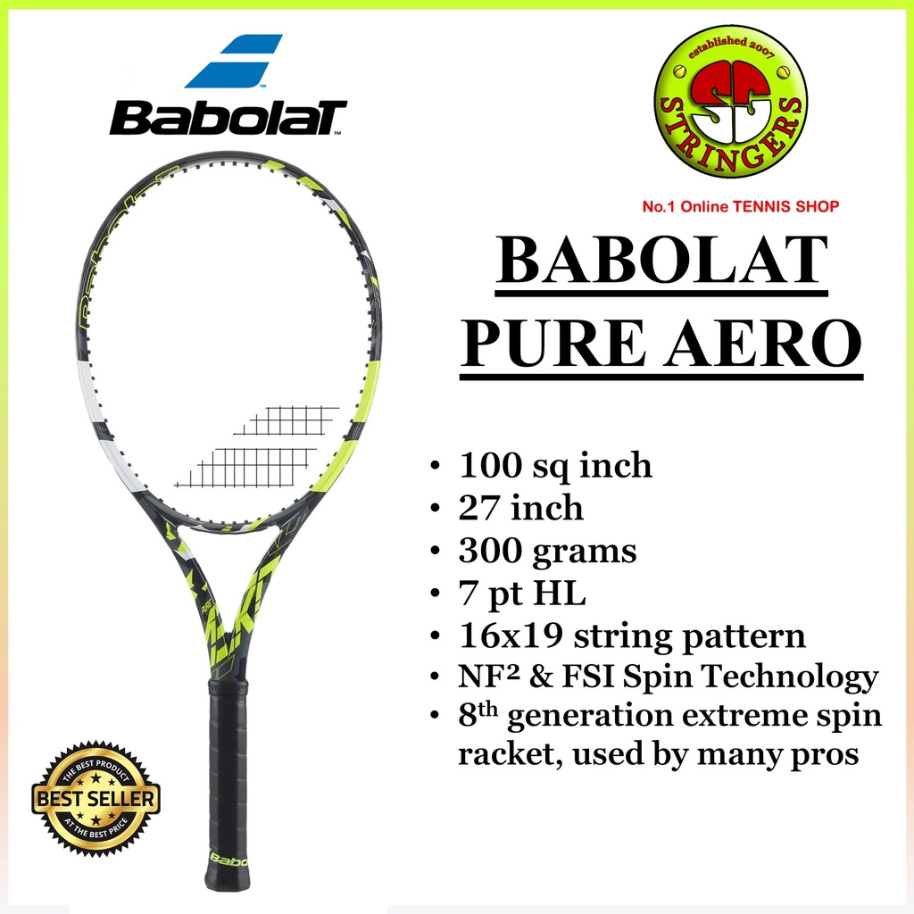 Babolat Pure Aero 2023 Tennis Racket | Shopee Singapore
