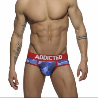 Addicted men's sexy underwear with high cross letters and low waist fashion  loose cotton tide Korean briefs
