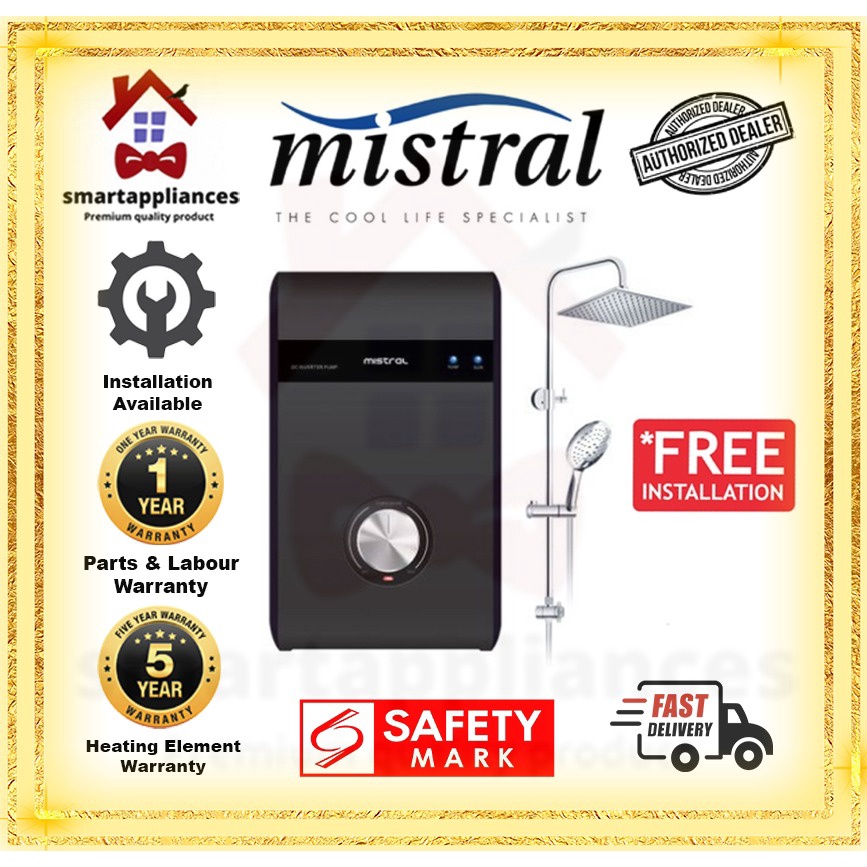 Mistral Instant Water Heater with Rain Shower u0026 DC Pump (MSH88P) with FREE  INSTALLATION | Shopee Singapore