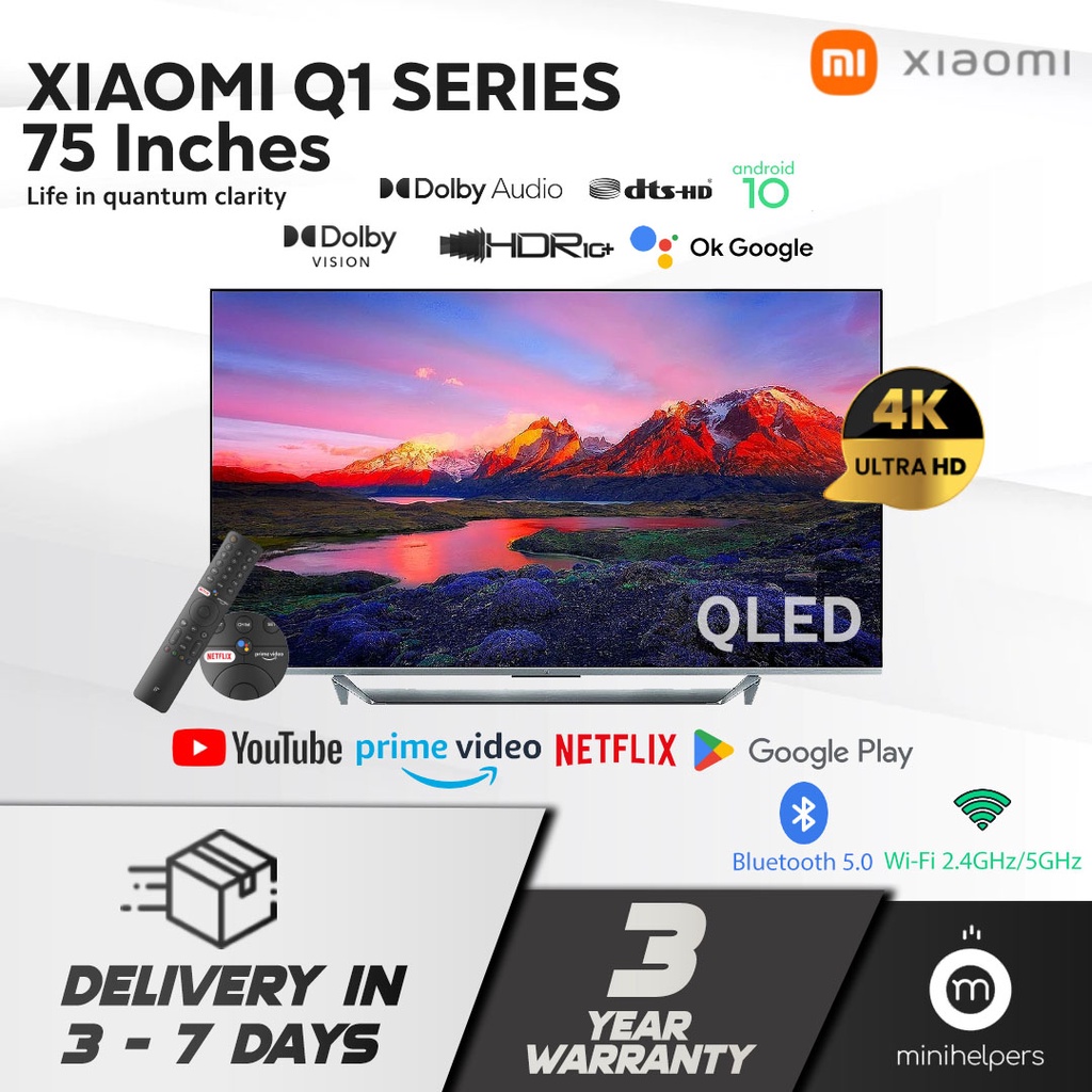 【3 YEAR OFFICIAL WARRANTY】READY STOCKS Xiaomi 75inch Q1 QLED Smart