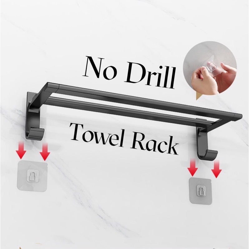 FAST SHIPPING! 🚛💨💨Towel Rack Towel Double Rail WallMounted Bathroom