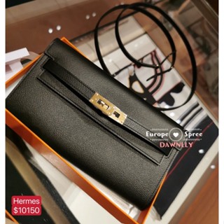 Hermès Kelly Depeches 25 Pochette Black Epsom Gold Hardware in 2023