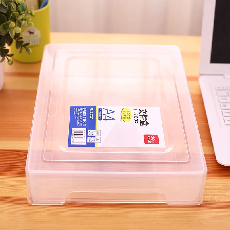 Transparent File Box A4 Large File Box Desktop Storage Material Bill